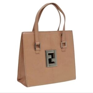 Fendi Tan Tote Bag with Silver Accent